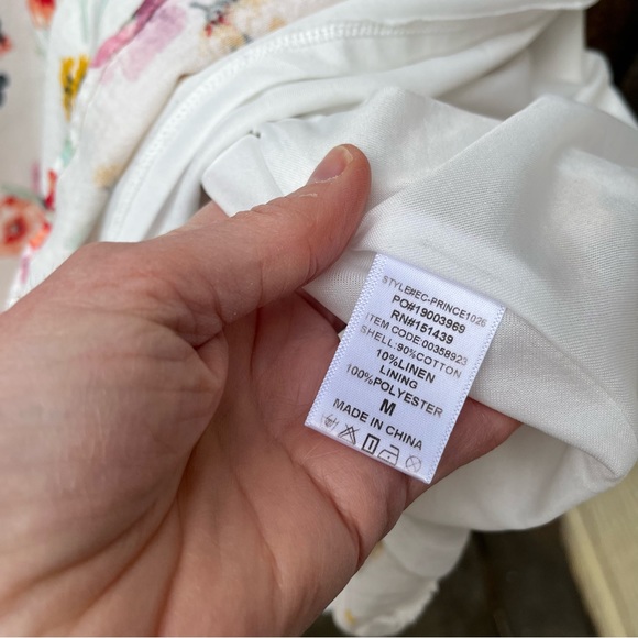 Forever 21 Linen Blend Floral Sleeveless Midi Dress Sz M - Picture 10 of 14